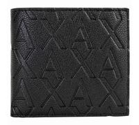 A|X ARMANI EXCHANGE Herren Geldbörse - Liam Bifold, Kunstleder, Allover-Logo, 9x11x2cm (HxBxT) Schwarz / One Size One size Schwarz
