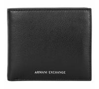 AX ARMANI EXCHANGE Herren Geldbörse - Plain Leather Bifold, Geldbeutel, Echtleder, 10x12x2cm (HxBxT) Schwarz One Size