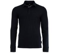 A|X ARMANI EXCHANGE Herren Langarm-Poloshirt - Knopfleiste, Pique, Cotton Stretch S Blau