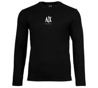 A|X ARMANI EXCHANGE Herren Langarmshirt - Longsleeve, Rundhals, Logo, Baumwolle XXL Schwarz