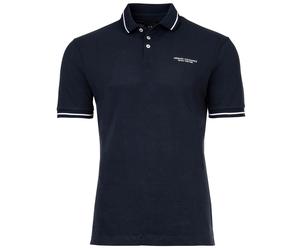 A|X ARMANI EXCHANGE Herren Poloshirt - T-Shirt, einfarbig, Baumwolle Marine / L L Blau