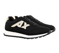 A|X ARMANI EXCHANGE Herren Sneaker - Microsuede, Mesh, Retro, Logo Schwarz/Gold / EU 42 42 Schwarz