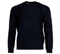 A|X ARMANI EXCHANGE Herren Strickpullover - Rundhals, Allover-Wellenmuster, Wollmischung, Regular Fit Dunkelblau / M M Blau