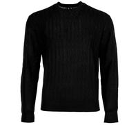A|X ARMANI EXCHANGE Herren Strickpullover - Rundhals, Allover-Wellenmuster, Wollmischung, Regular Fit Schwarz / 2XL XXL Schwarz