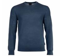 A|X ARMANI EXCHANGE Herren Strickpullover - Schurwolle, Rundhals, Logo, einfarbig Indigoblau / L L Blau