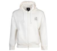 AX ARMANI EXCHANGE Herren Sweatjacke mit Kapuze - Hoodie Full-Zip, Baumwoll-Mix Weiß L