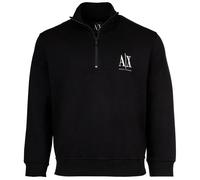 A|X ARMANI EXCHANGE Herren Sweatshirt mit Stehkragen und Half-Zip - Logo, Baumwoll-Mix XXL Schwarz