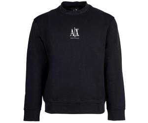 A|X ARMANI EXCHANGE Herren Sweatshirt - Pullover, Rundhals, Logo, Baumwoll-Mix S Blau