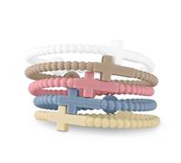 A-yeite Buntes Silikon-Kreuz-Armband für Frauen, Gummi-Kreuz, christliches Jesus, passende Armbänder, Schutz, Beten, inspirierender Glaube, religiöses Armband für Männer, Jungen, Mädchen, verstellbar