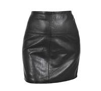 A1 FASHION GOODS Damen Minirock aus echtem weichem Leder, 40,6 cm lang, sexy Club-Party, Efeu, Schwarz, Schwarz , 44