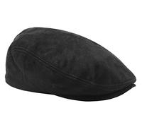 A1 FASHION GOODS Herren-Schiebermütze aus echtem weichem Wildleder, schwarz, englische Mütze, News-Boy Gatsby Classic Cap Earl, Schwarz , 54