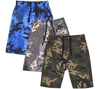 A2Z 4 Kids Jungs Shorts Baumwoll Stretch Lässig Sommer Knielang - Shorts S07 Camo 3 Pack 9-10