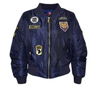 A2Z 4 Kids Kinder Jacke Mädchen Jungen Bomber Gepolsterte Reißverschluss Biker Jacken MA1 Mantel Alter 3 4 5 6 7 8 9 10 11 12 13 Jahre