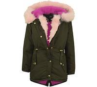 A2Z 4 Kids Kinder Mit kapuze JACKE Mädchen Pelz Parka JACKEN - Baby Pink Pelz- 11-12 Jahre