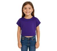 A2Z 4 Kids Mädchen Crop-Top Einfarbiges T-Shirt Weich Gefühl - New Crop Top Plain Purple 5-6.