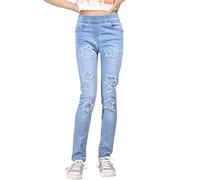 A2Z 4 Kids Mädchen Denim Jeans Kompfort Dehnbar Jeggings Bell Bottom - Jeans JN38 Light Blue 7-8