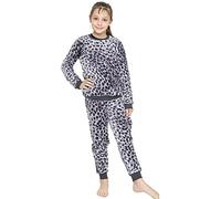 A2Z 4 Kids Mädchen Jungen Pyjama Grau Leopard PJS Weich Vlies 2 Stück Flanell Satz - PJS 125 Grey Leopard._9-10