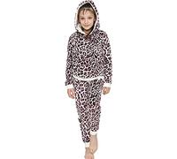 A2Z 4 Kids Mädchen Jungen Pyjama PJS Weich Vlies 2 Stück Flanell Satz - PJS 125 Brown Leopard._7-8