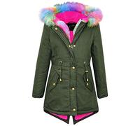 A2Z 4 Kids® Mädchen Parka JACKE Kinder Pelz - Parka Jacket. Rainbow Fur 6-7