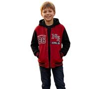 A2Z 4 Kids Unisex Kinder Mädchen Jungen Baseball Bequem NY ATHLETIC - NY Jacket Black & Red 11-12