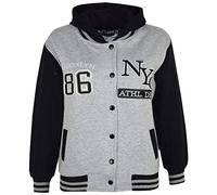 A2Z 4 Kids Unisex Kinder Mädchen Jungen Baseball Bequem NY ATHLETIC - NY Jacket Grey 7-8