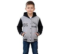 A2Z 4 Kids Unisex Kinder Mädchen Jungen Baseball Bequem NY ATHLETIC - NY Jacket Grey 9-10