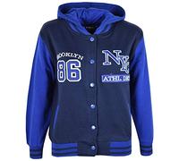 A2Z 4 Kids Unisex Kinder Mädchen Jungen Baseball Bequem NY ATHLETIC - NY Jacket Navy 7-8