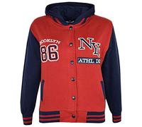 A2Z 4 Kids Unisex Kinder Mädchen Jungen Baseball Bequem NY ATHLETIC - NY Jacket Red 5-6