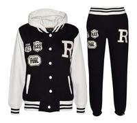 A2Z 4 Kids® Unisex Kinder Mädchen Jungen Mit kapuze Baseball Trainingsanzug - B.B Tracksuit Black 13