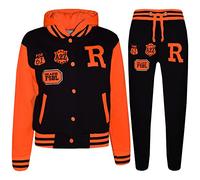 A2Z 4 Kids® Unisex Kinder Mädchen Jungen Mit kapuze Baseball Trainingsanzug - B.B Tracksuit Black Neon Orange 13