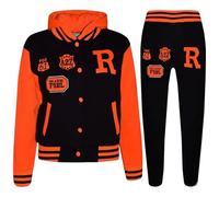 A2Z 4 Kids Unisex Mädchen Jungen Baseball Trainingsanzug R Mode Fuchs - T.S Baseball FOX Black & N. Orange 13