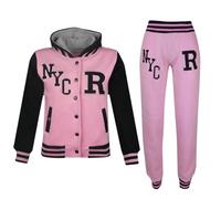 A2Z 4 Kids Unisex Mädchen Jungen Baseball Trainingsanzug R Mode Fuchs - T.S Baseball NYC Baby Pink 11-12