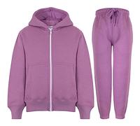A2Z 4 Kids Unisex Trainingsanzug Einfarbig Hoodie Mit Sport Joggers - T.S Plain Purple 5-6