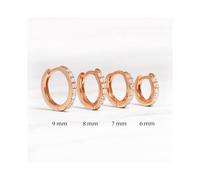 (A37mm 2 stücke) Echte 925 Sterling Silber Ohrringe frauen Runde Runde Ohrring Zirkon Durchbohrte Ohrringe