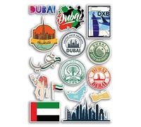 A4 Aufkleberbogen Dubai Vinyl Aufkleber - Vereinigte Arabische Emirate UAE Sehenswürdigkeiten Stadt Strand Flagge Karte Urlaub Koffer Gepäck Scrapbook Kultur Reisen #78872