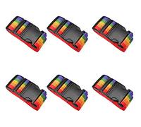 A4 Tech 6er Pack Gepäckband koffergurt Kreuz Gepäckgurt Verstellbare Reisegürtel mit Schnalle,Koffer Packgürtel Reiseaccessoires.(Regenbogen)
