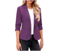 AACH Blazer Kurz Damen Festliches Revers Anzugjacke Elegant Slim Fit Vielseitige Mantel Oversize Leichte Jackett Sportlich Casual Damenblazer Einfarbig Basic Jacke mit Taschen Arbeitsanzug
