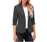 AACH Blazer Kurz Damen Festliches Revers Anzugjacke Elegant Slim Fit Vielseitige Mantel Oversize Leichte Jackett Sportlich Casual Damenblazer Einfarbig Basic Jacke mit Taschen Arbeitsanzug