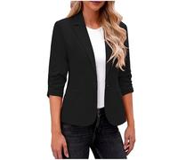 AACH Blazer Kurz Damen Festliches Revers Anzugjacke Elegant Slim Fit Vielseitige Mantel Oversize Leichte Jackett Sportlich Casual Damenblazer Einfarbig Basic Jacke mit Taschen Arbeitsanzug