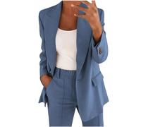 AACH Hosenanzüge für Damen Elegant Blazer Anzug Set Einfarbig Streetwear Zweiteilig Hosenanzug Business Modern Anzughose Revers Slim Fit Sportlich Büro Outfit