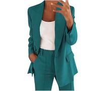 AACH Hosenanzüge für Damen Elegant Blazer Anzug Set Einfarbig Streetwear Zweiteilig Hosenanzug Business Modern Anzughose Revers Slim Fit Sportlich Büro Outfit