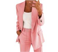 AACH Hosenanzüge für Damen Elegant Blazer Anzug Set Einfarbig Streetwear Zweiteilig Hosenanzug Business Modern Anzughose Revers Slim Fit Sportlich Büro Outfit