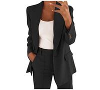 AACH Oversize Blazer Damen Langärmelige Anzugjacke Geschnittener Jackett Lässig Große Größe Trachtenblazer Elegant Passform Übergangsjacke Einfache Trendiges Blazerjacke Revers Mantel