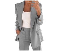 AACH Oversize Blazer Damen Langärmelige Anzugjacke Geschnittener Jackett Lässig Große Größe Trachtenblazer Elegant Passform Übergangsjacke Einfache Trendiges Blazerjacke Revers Mantel