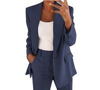AACH Oversize Blazer Damen Langärmelige Anzugjacke Geschnittener Jackett Lässig Große Größe Trachtenblazer Elegant Passform Übergangsjacke Einfache Trendiges Blazerjacke Revers Mantel