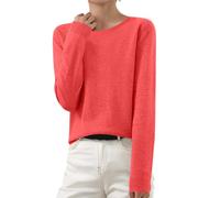 AACH Pullover für Damen Winter Strickpullover Langarm Gestrickte Pulli Rundhals Warm Winterpullover Basic Einfarbig Strickpulli Leicht Strick Pullis Baumwoll Elegant Vielseitige Sweater