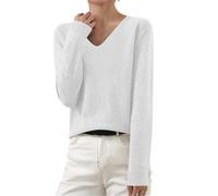 AACH Pullover für Damen Winter Strickpullover Langarm Gestrickte Pulli Rundhals Warm Winterpullover Basic Einfarbig Strickpulli Leicht Strick Pullis Baumwoll Elegant Vielseitige Sweater
