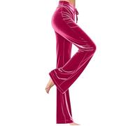 AACH Samthose Damen Elegant Hose Gerades Bein Hosen mit Kordelzug Sweathose Gemütlich Weich Trainingshose Jogger Winter Warm Straighthose Party Lässig Cordhose Samtigem Einfarbig Damenhose