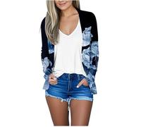 AACH Strickjacke Damen Cardigan Einfarbig Casual Strickjacken Langarm Leichte Jacke Vorne Offen Strickmantel Dünne Belüftung Strick Jacken Slim Fit Strickcardigan Draussen Übergangsmantel