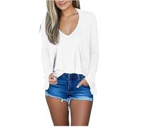 AACH Strickjacke Damen Cardigan Einfarbig Casual Strickjacken Langarm Leichte Jacke Vorne Offen Strickmantel Dünne Belüftung Strick Jacken Slim Fit Strickcardigan Draussen Übergangsmantel